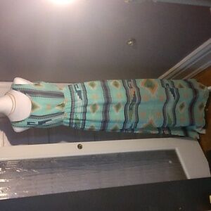 GB tiered layeres maxi dress, sz M, short satin dress to mid thigh maxi to floor